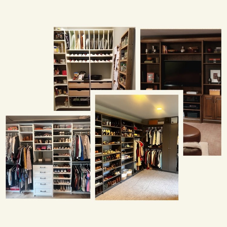 picture collage of various projects by More Than Closets